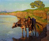 Ludwig Paintings - Jeune fille avec la buffle by Ludwig Deutsch